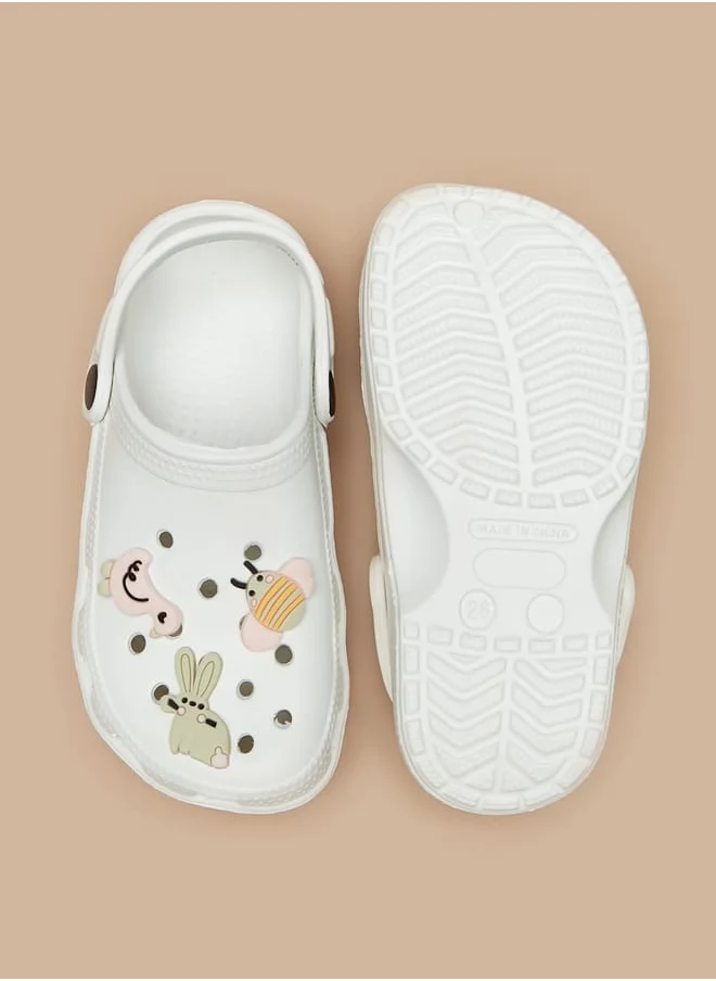 أكوا Girls Animal Applique Clogs with Backstrap
