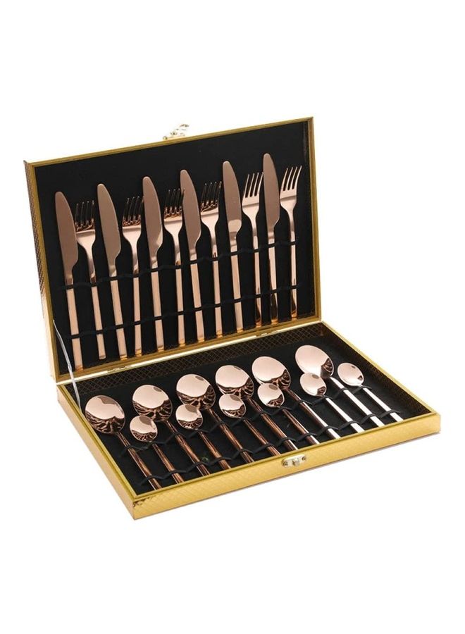 NIBEMINENT 24-Piece Cutlery Set Rose Gold  - Image 1
