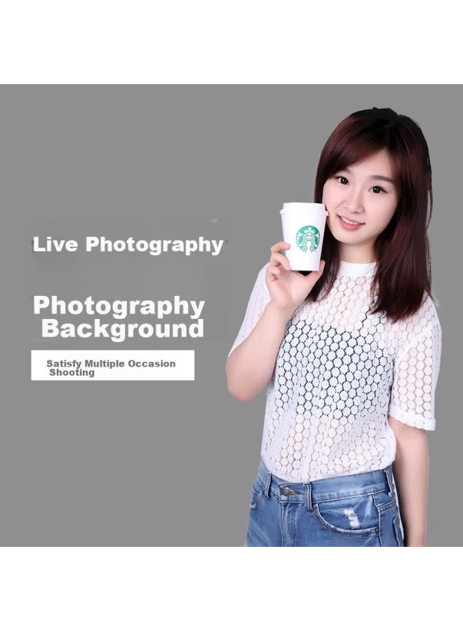 Hakutatz 2150 Video Green Screen Chroma Key Shooting Photo Background Cloth Light-Absorbing Cloth Photography Prop Solid Color Background Internet Celebrity Background Wall 2*3 Meters Gray - Image 5