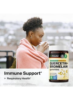 BIO KRAUTER BIO KRAUTER Quercetin with Bromelain Gummies - Quercetin Supplement - Vegan Immune Support - Source of Antioxidants - 1000 mg Mix - 60 Vegan Gummies Gelatine-Free Formula  - Image 2