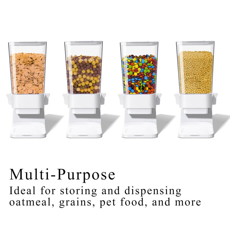 FHJP Cereal Dispenser Countertop, 5L Cereal Containers Storage Dispenser for Pantry, Large Dry Food Cereal Dispenser, Not Easy to Crush Cereal, Can Hold Oatmeal, Snack, Grain, Pet Food (White, 2Pc) - Image 2