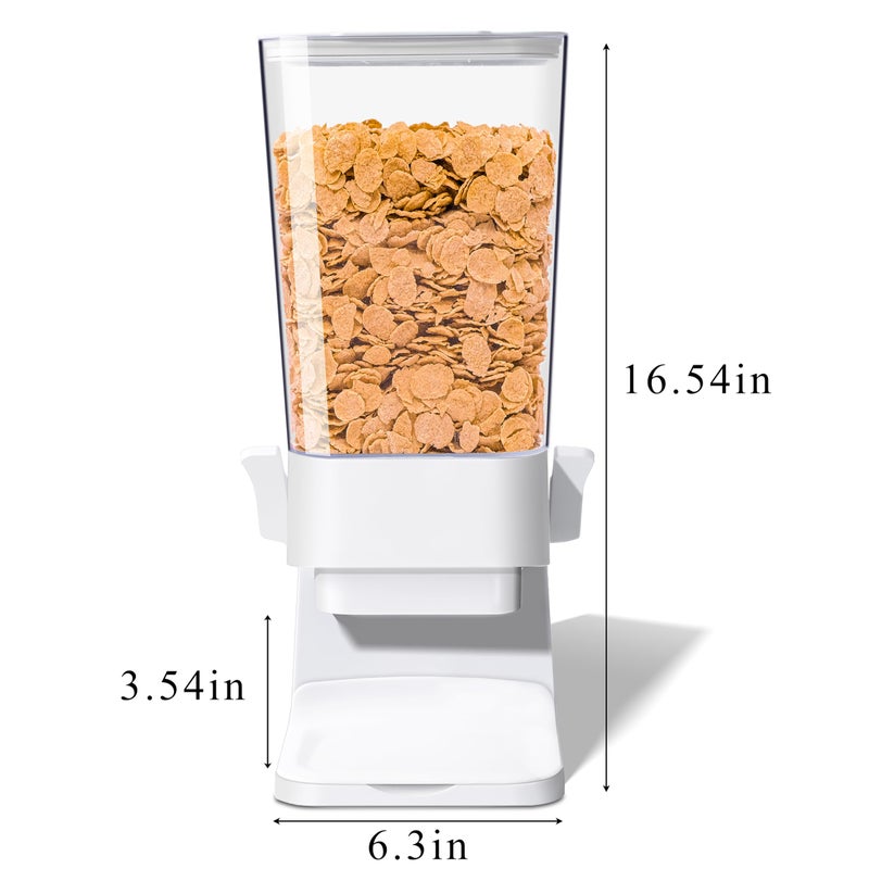 FHJP Cereal Dispenser Countertop, 5L Cereal Containers Storage Dispenser for Pantry, Large Dry Food Cereal Dispenser, Not Easy to Crush Cereal, Can Hold Oatmeal, Snack, Grain, Pet Food (White, 2Pc) - Image 3