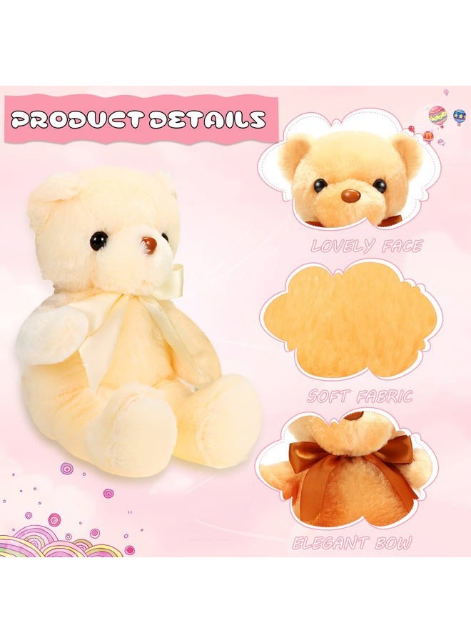 Skylety 10 Pieces Teddy Bears Stuffed Animals Soft Plush Toy 12 Inch Cute Teddy Bears with Ribbon Bow for Kids Boys Girls Birthday Valentines Day Baby Shower Bear Party Favor (Vivid Colors,Cute Style) - Image 3