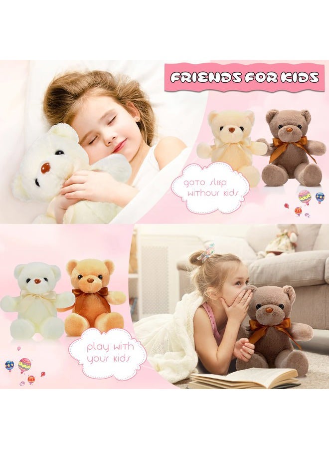 Skylety 10 Pieces Teddy Bears Stuffed Animals Soft Plush Toy 12 Inch Cute Teddy Bears with Ribbon Bow for Kids Boys Girls Birthday Valentines Day Baby Shower Bear Party Favor (Vivid Colors,Cute Style) - Image 4