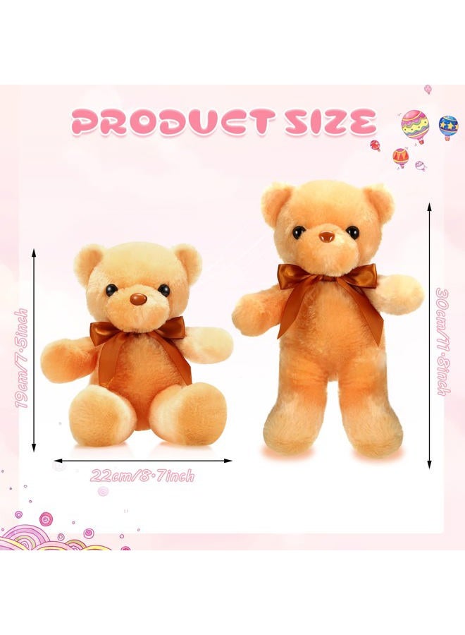 Skylety 10 Pieces Teddy Bears Stuffed Animals Soft Plush Toy 12 Inch Cute Teddy Bears with Ribbon Bow for Kids Boys Girls Birthday Valentines Day Baby Shower Bear Party Favor (Vivid Colors,Cute Style) - Image 2