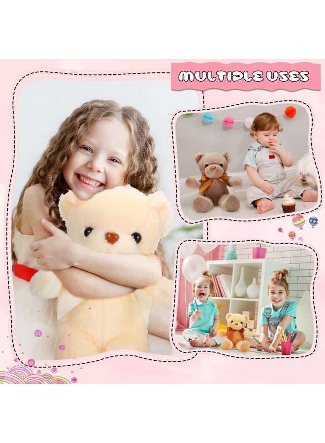 Skylety 10 Pieces Teddy Bears Stuffed Animals Soft Plush Toy 12 Inch Cute Teddy Bears with Ribbon Bow for Kids Boys Girls Birthday Valentines Day Baby Shower Bear Party Favor (Vivid Colors,Cute Style) - Image 5