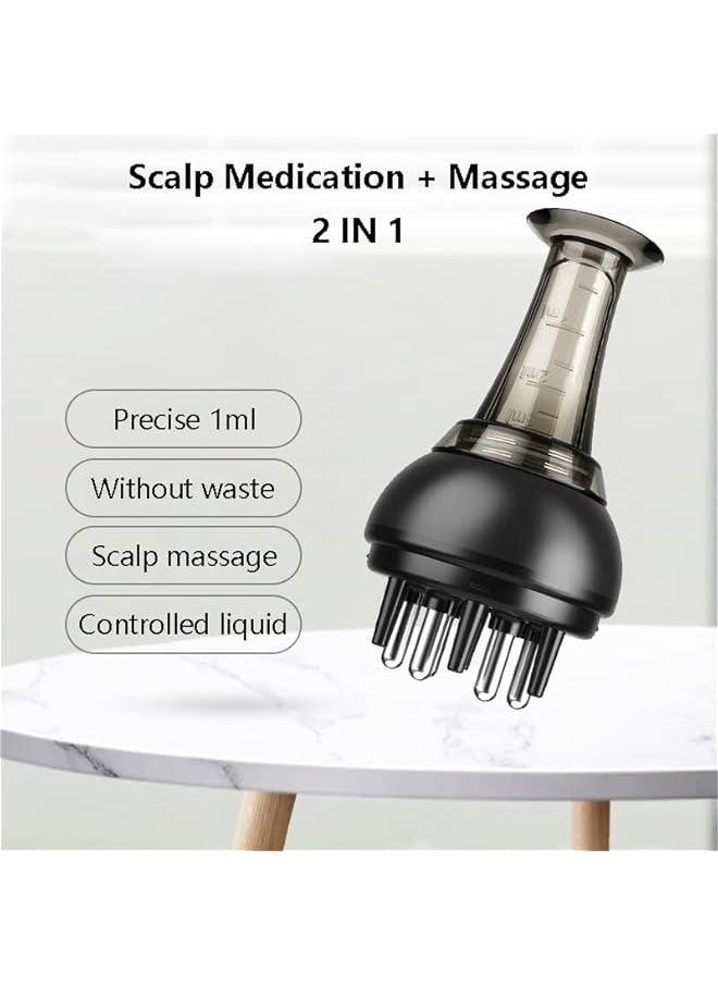 Generic Small Scalp Applicator Head Oil Rollerball Massage Comb Medicine Scalp Head Fluid Brush (White)  - Image 2