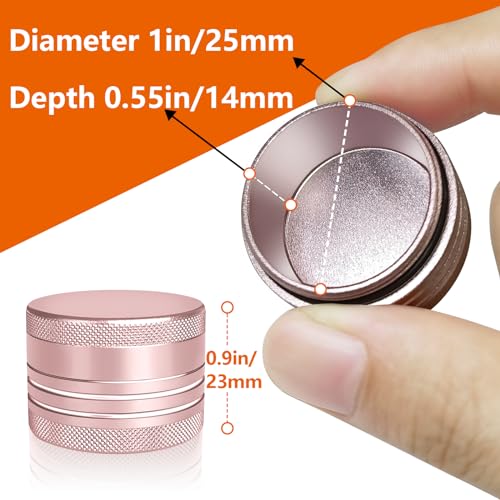 minlen 2 Sets Small Pill Box Portable Daily Box Aluminium Alloy Round Container for Pills Pocket Case PinkGold - Image 5