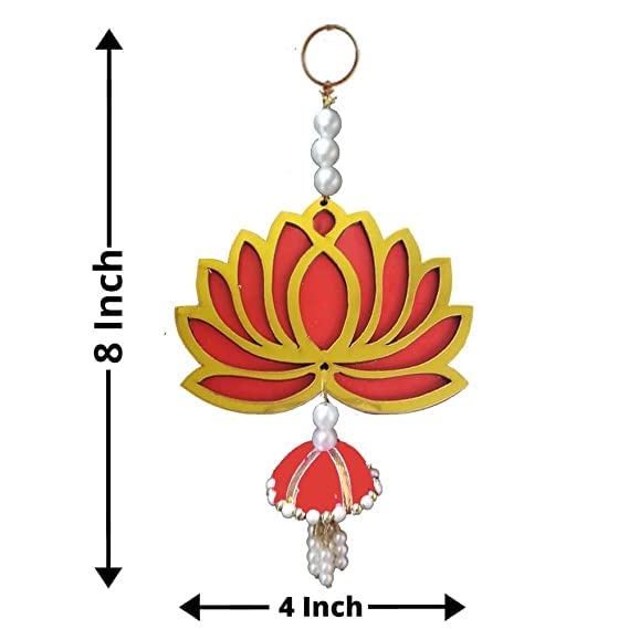 BENAVJI BENAVJI Handmade Wall Decor Lotus with Ball Style Hanging for Home DecorDiwali DecorWedding and All Festival Decor Pack of 6  - Image 2