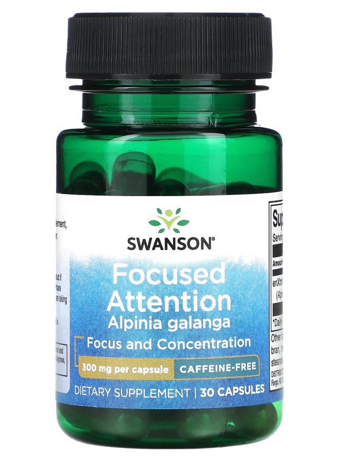 Focused Attention Alpinia Galanga Caffeine Free 300 mg 30 Capsules