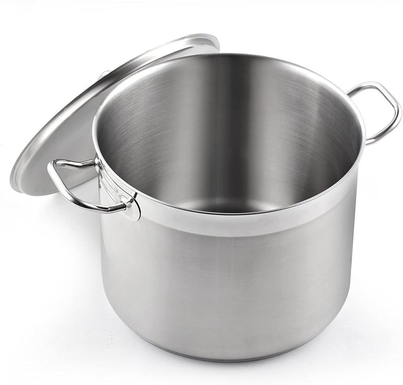 Cooks Standard قدر طهي ستاندرد من الفولاذ المقاوم للصدأ، سعة 8 كوارت، قدر احترافي مع غطاء، فضي - Image 1