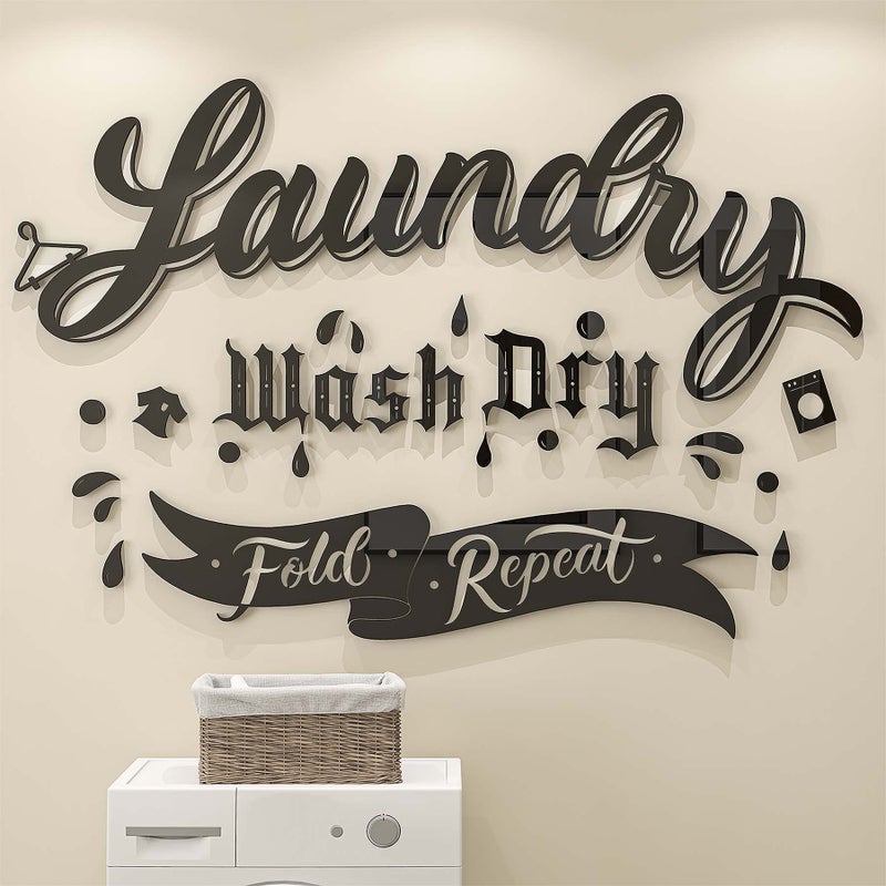 DecorSmart DecorSmart Laundry Room Decor Sign Farmhouse Laundry Sign Wall Decor 139 Black