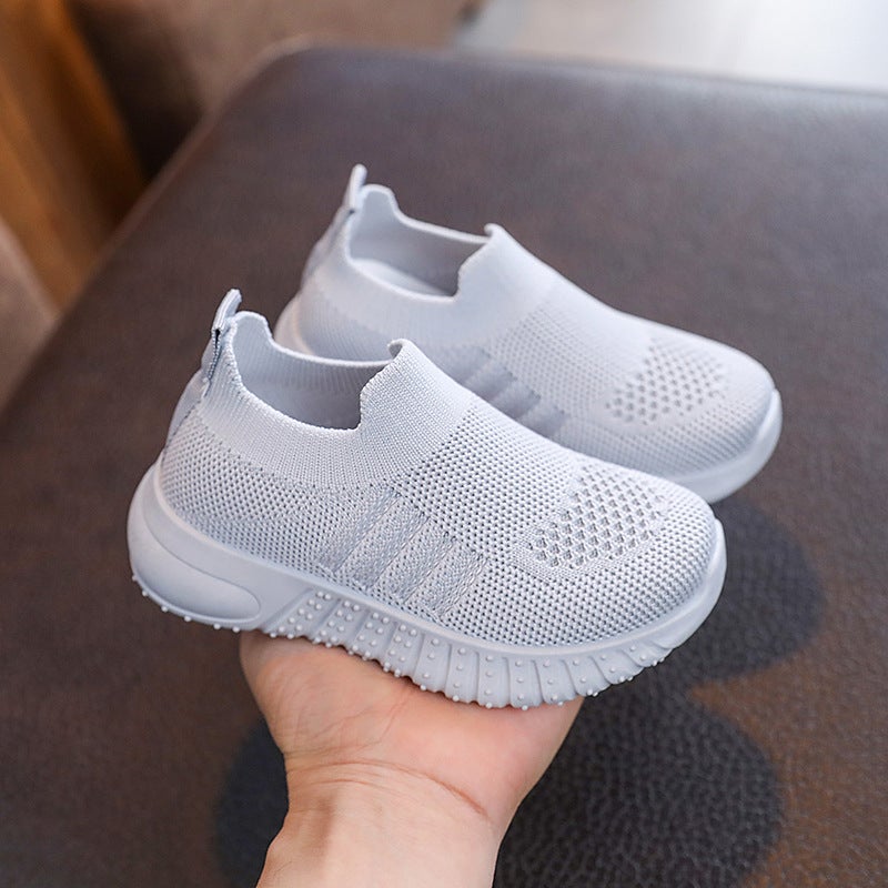 Style Light Board Shoes For Middle And Large Children, Breathable Student Shoes, Trendy Casual Shoes, Korean Style Boys And Girls Fly-Knit Shoes - Image 4