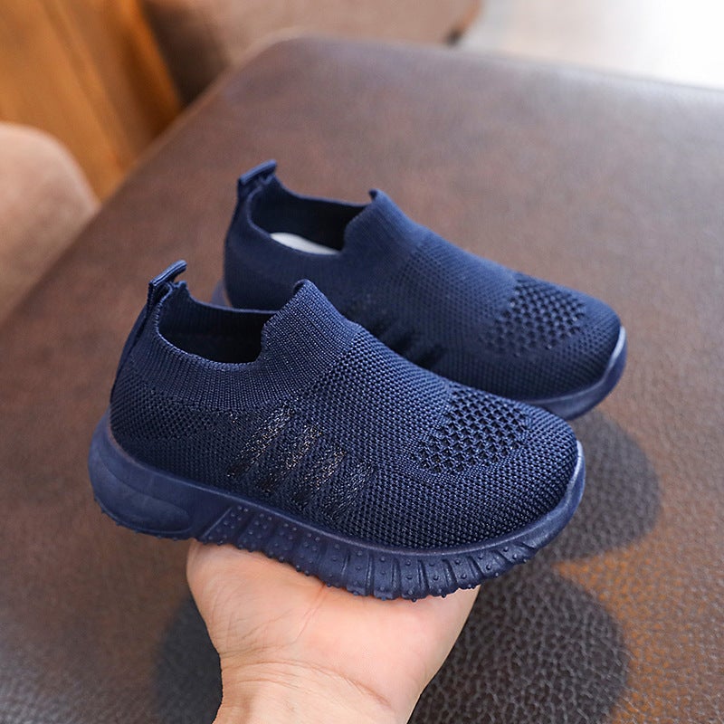 Style Light Board Shoes For Middle And Large Children, Breathable Student Shoes, Trendy Casual Shoes, Korean Style Boys And Girls Fly-Knit Shoes - Image 5