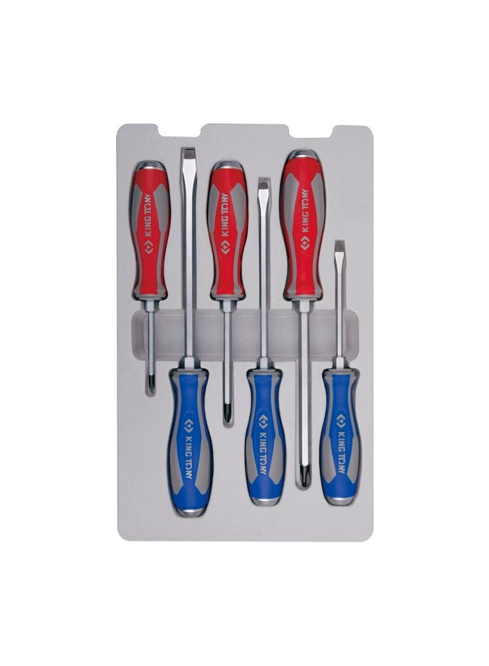 كينج توي طقم مفكات طرق احترافي 6 قطع (عادة وصليبة) - كينج توني - موديل 30206MR - Image 1