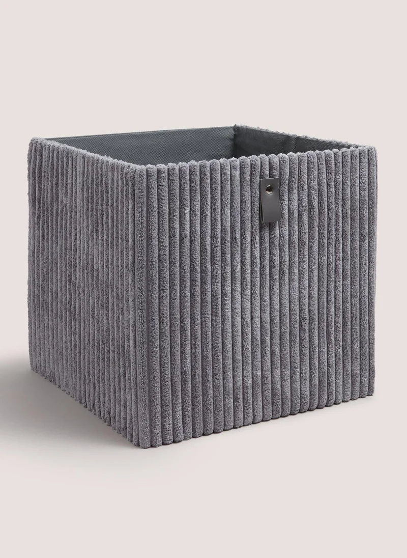 Matalan Grey Corduroy Foldable Box (30x29cm)