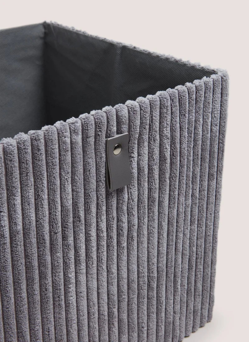 Matalan Grey Corduroy Foldable Box (30x29cm)