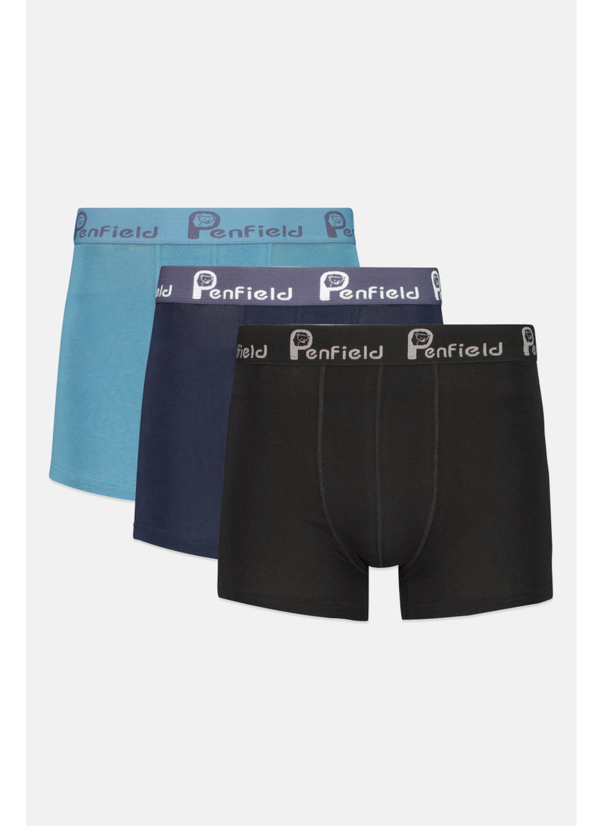 Penfield Men 3 Pcs Brand Logo Classic Trunks, Navy  - Image 1