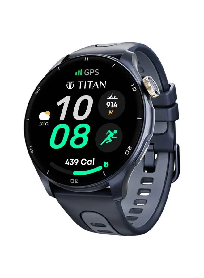 تيتان Men Smart Display Watch With Blue Liquid Silicone Rubber Strap - 90206AP02