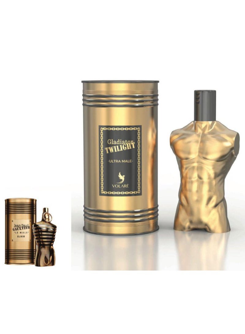 VOLARE Gladiator Twilight Ultra Male Eau de Parfum for men - 100ml ( inspired by JEAN PAUL GAULTIER LE MALE ELIXIR )  - Image 5
