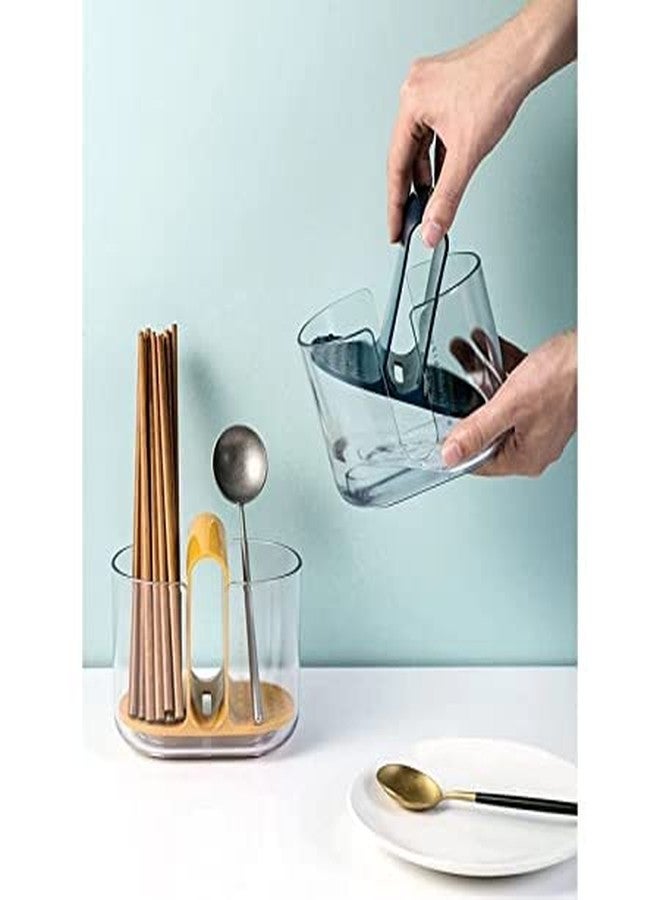 Jolfay Multi Functional Self Draining Organizer | Chopsticks Basket | Spoons & Other Kitchen Cutlery Storage Holder Stand | with Removable Draining Tray - Image 2