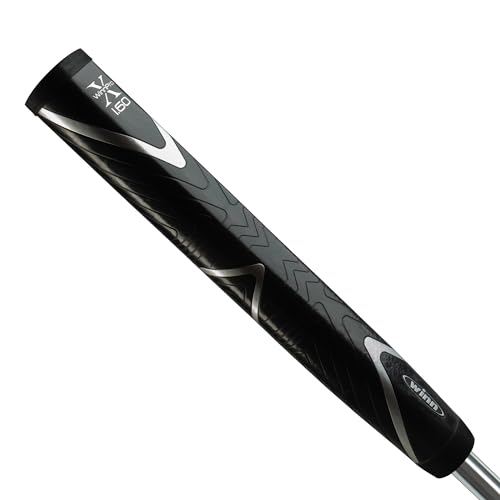 Winn Pro X 1.60 Putter Grip (Super Jumbo, Black/Silver), Pro X 1.60 WPX60-BK - Image 1