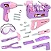 EP EXERCISE N PLAY Kids Tool Set Tool Box Electronic Toy Drill Pretend Play Kids Construction Tool Kit18 Pcs Toddler Tool Set Birthday for Boys and Girls Ages 3 4 5 6 7 Year OldPurple - Image 2