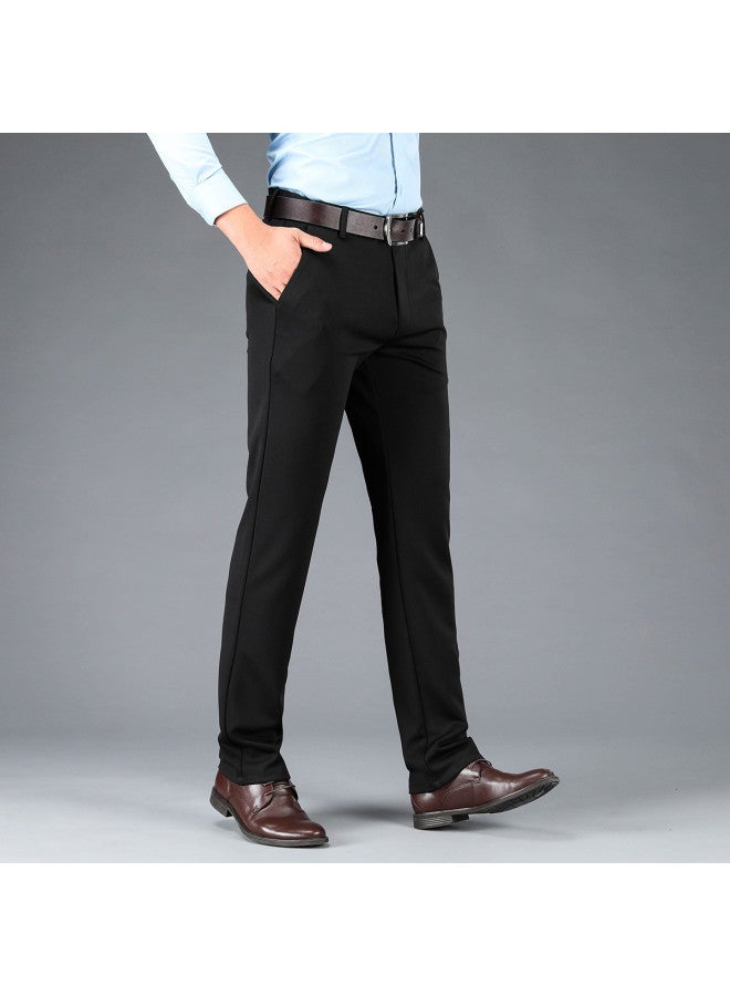 Fomoce Four-way Stretch Men's Casual Pants, Spring/autumn Solid Color Straight-leg Trousers, Breathable Dress Pants For Business Men - Image 5