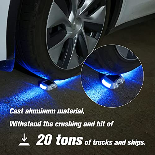 VOLISUN Solar Deck / Dock Lights, VOLISUN 12-Pack Led Wireless IP67 Waterproof Outdoor Warning Step Lights for Driveway Sidewalk Garden Pathway Yard (Blue) - Image 5