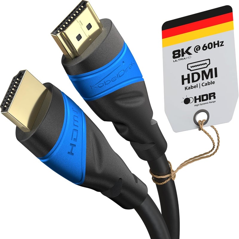 8K/4K HDMI Cable 2.1 - 2m, Certified Toxin-Free, German-Engineered - Image 1
