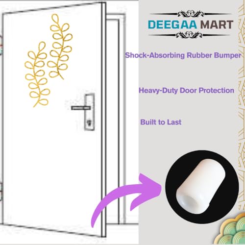 DEEGAA MART White PVC Door Stopper Bumper with Silencer Protects Doors & Walls (1.5 Inch, 10, Count) - Image 3