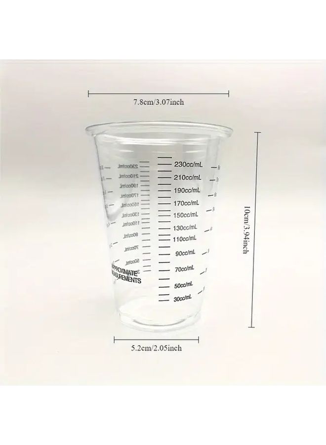 1pc 8oz 230ml Disposable Graduated Plastic Measuring Cup Clear Washable PP - Image 2