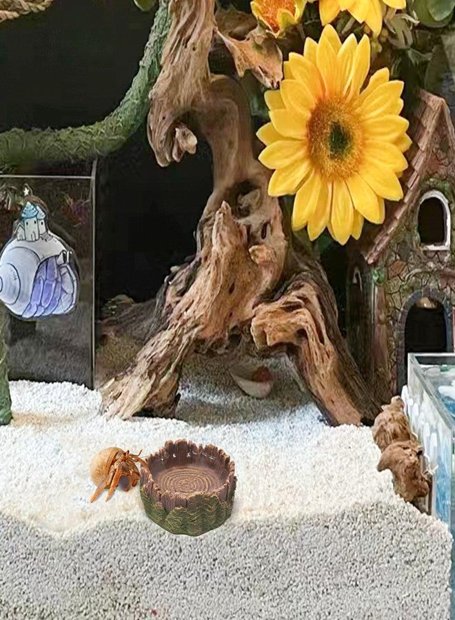 Neeenn 4 Pack Hermit Crab Water Dish Food Bowl, Resin Tree Trunk Reptile Feeding Bowls, Tank Aquarium Accessories for Bearded Dragon Leopard Gecko Lizard Tortoise Snail Toad Frog - 2.75 Inch in Diameter - Image 3
