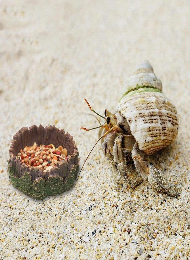 Neeenn 4 Pack Hermit Crab Water Dish Food Bowl, Resin Tree Trunk Reptile Feeding Bowls, Tank Aquarium Accessories for Bearded Dragon Leopard Gecko Lizard Tortoise Snail Toad Frog - 2.75 Inch in Diameter - Image 5