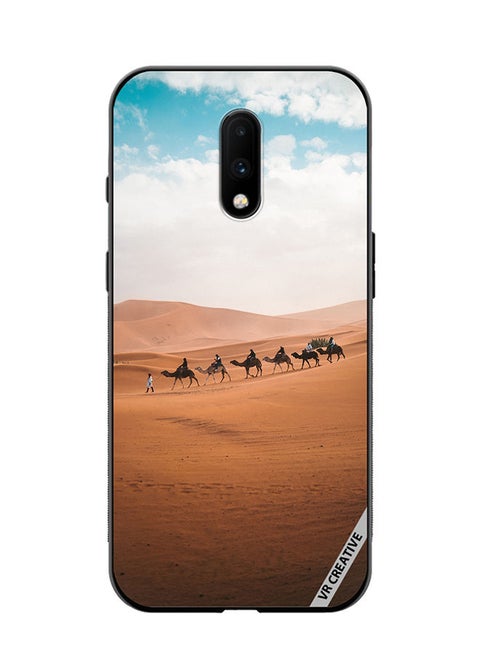 Protective Case Cover For OnePlus 7 Camel In Desert Design Multicolour