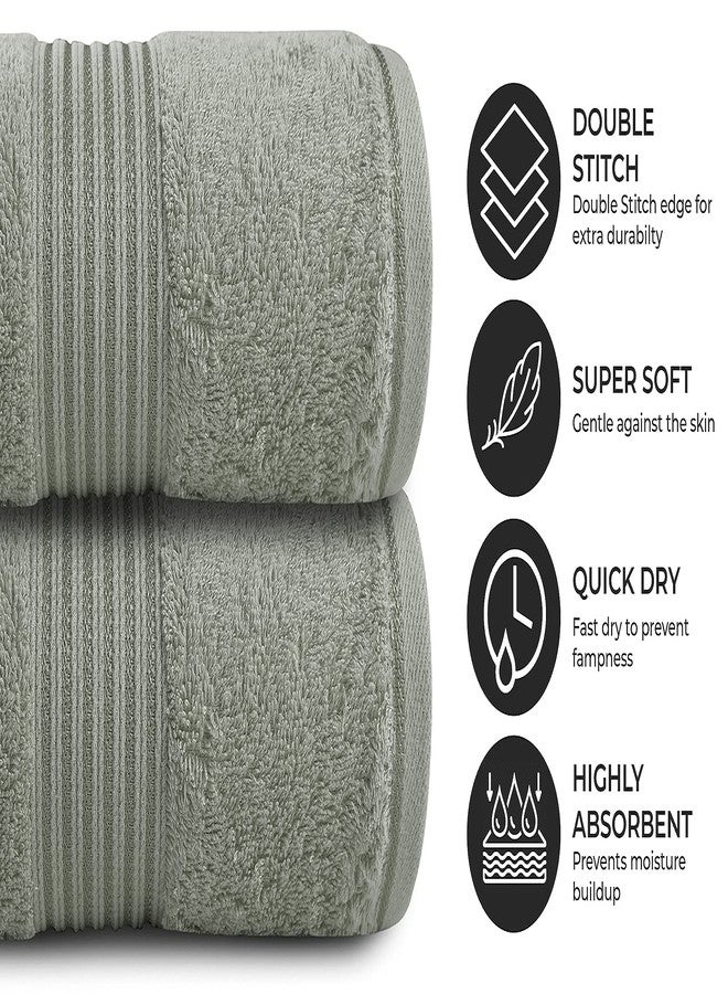 Zuperia Bath Sheets 35" x 70" Set of 2 Ultra Soft 600 GSM 100% Combed Cotton Extra Large Bath Towels, Highly Absorbent Daily Usage Bath Sheet Set Ideal for Pool, Home, Gym, Spa, Hotel (Light Grey) - Image 2