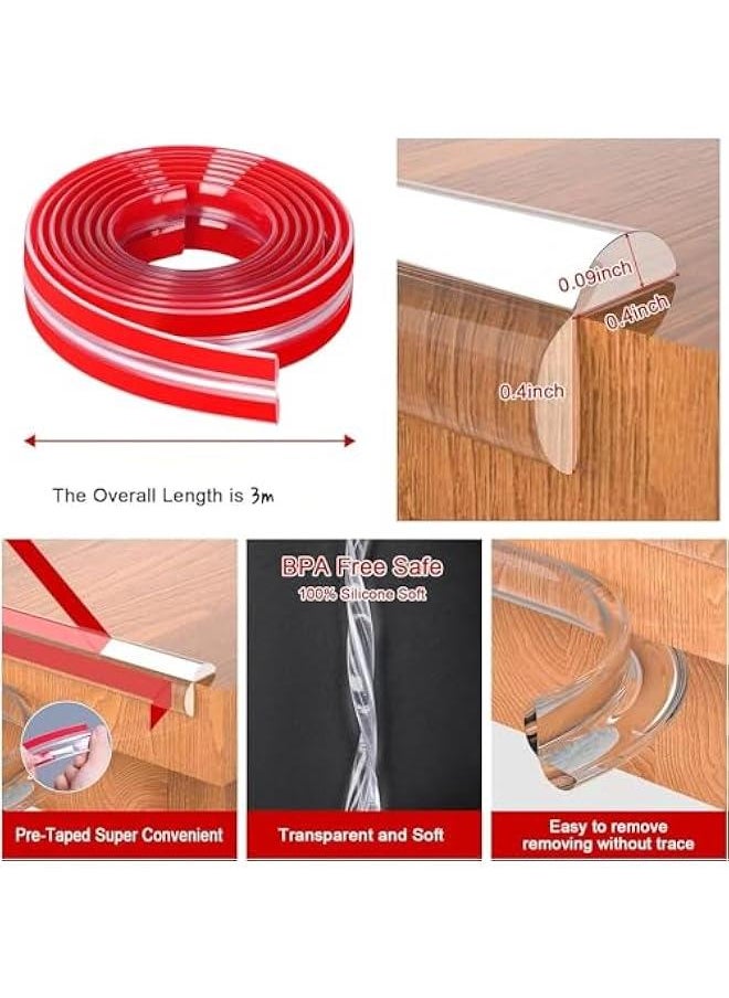 MOXO Clear Corner Protectors for Baby ProofingFurniture Corner Guard & Edge  Bumpers 10ft(3M) Soft Edge Protector with Upgraded PreTaped Strong Adhesive for Furniture& Corners  - Image 2