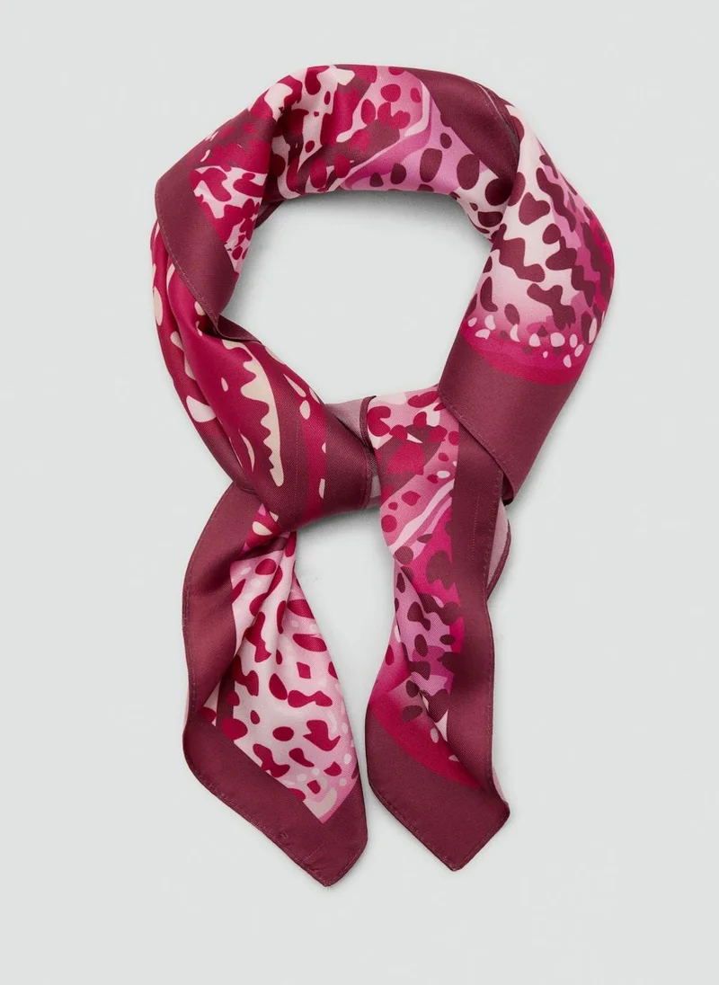 مانجو Orchid-print satin scarf