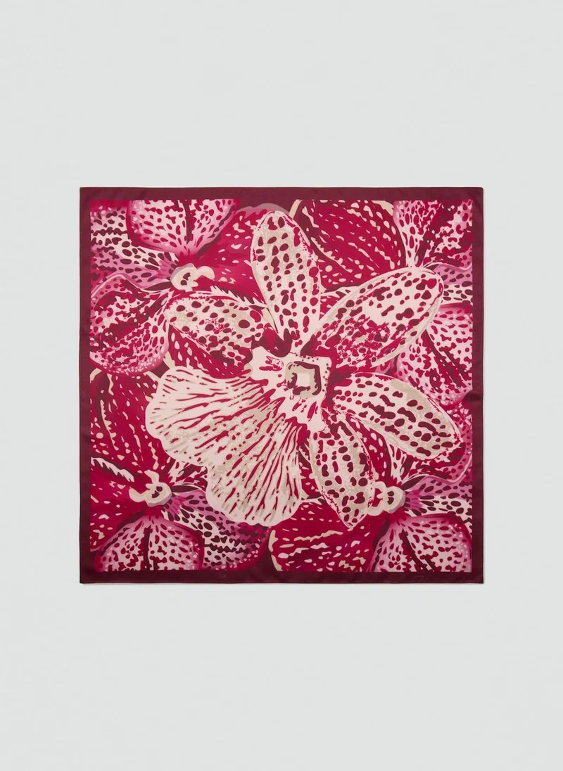مانجو Orchid-print satin scarf