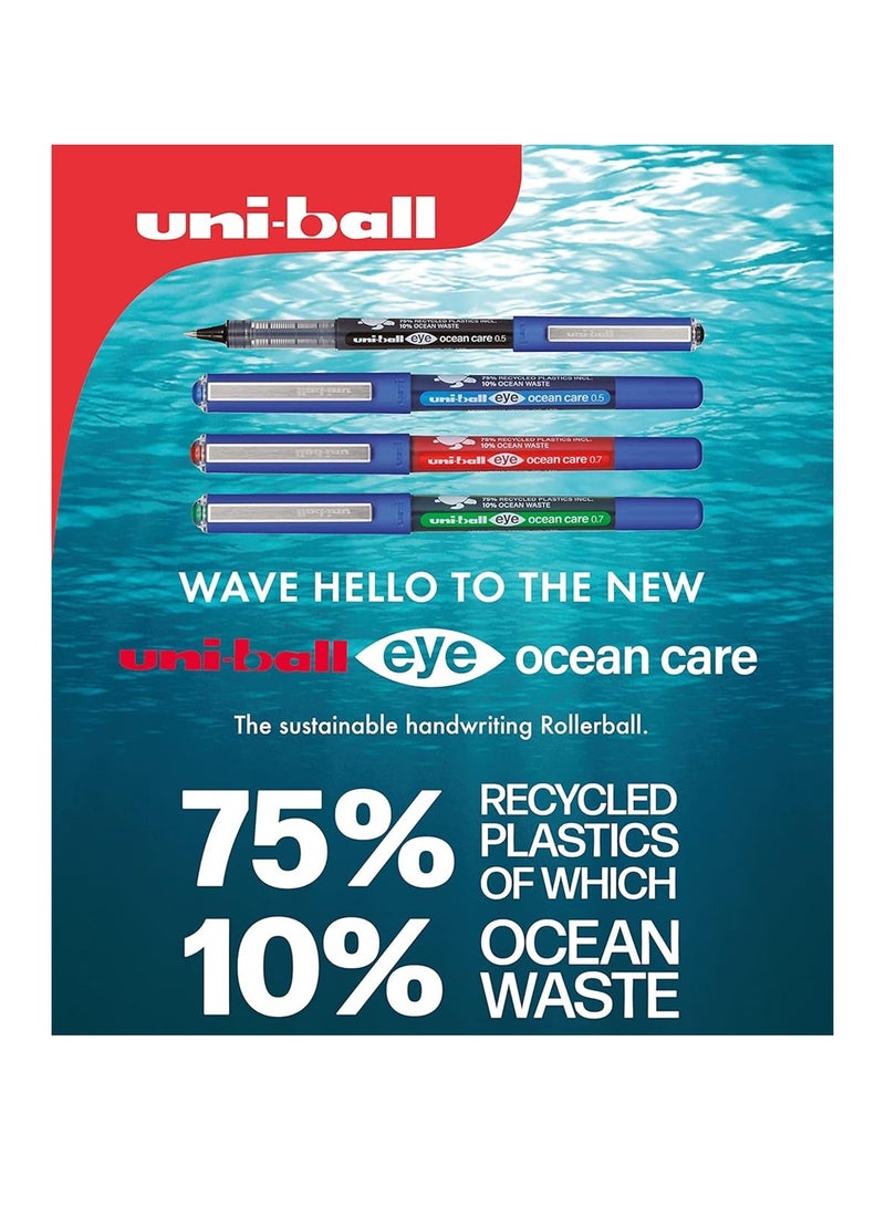 Uniball قلم حبر جاف Eye Fine Ocean Care مكون من 12 قطعة برأس 0.7 مم وحبر أزرق - Image 5