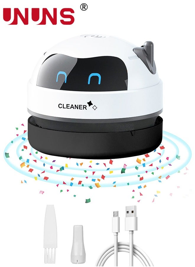 UNUNS - Mini Desktop Vacuum Cleaner,Desk Vacuum Cleaner For Picking up Crumbs Eraser Crumbs Pet Hairs Flakes Tiny Items,USB Vacuum Cleaner With Brush And Extended Suction For Desk Tabletop - Image 1