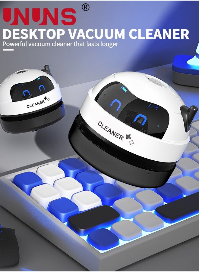 UNUNS - Mini Desktop Vacuum Cleaner,Desk Vacuum Cleaner For Picking up Crumbs Eraser Crumbs Pet Hairs Flakes Tiny Items,USB Vacuum Cleaner With Brush And Extended Suction For Desk Tabletop - Image 1