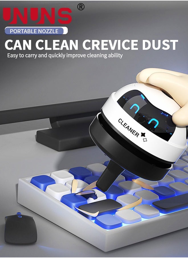 UNUNS - Mini Desktop Vacuum Cleaner,Desk Vacuum Cleaner For Picking up Crumbs Eraser Crumbs Pet Hairs Flakes Tiny Items,USB Vacuum Cleaner With Brush And Extended Suction For Desk Tabletop - Image 1