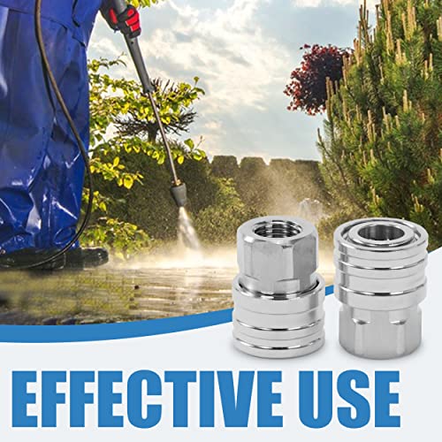 JOEJET 1/4" Pressure Washer Quick Connect Fittings-Stainless Steel Pressure Washer Adapter-1/4" Quick Disconnect Socket to 1/4" NPT Female Coupler-5000 PSI - Image 3
