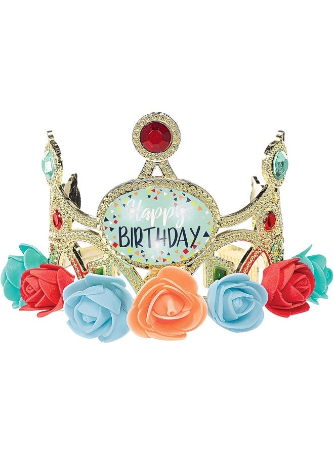 Amscan 3901363 Light Up Floral Birthday Tiara for Kids-1 pc