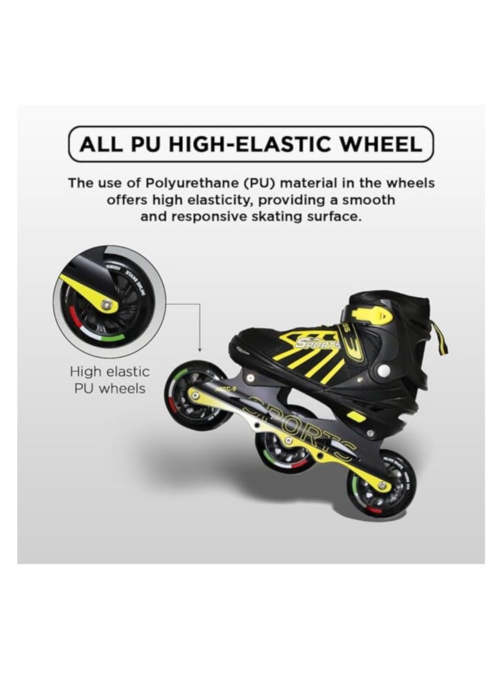 ENDLESS  EL1031 Inline Adjustable Skates Medium Size 34 EUR (UK 1.5) - 38 EUR (UK 5) for 6 to 12 Years | Aluminium Chassis & 100 mm PU Three Wheels | With ABEC 9 Bearings | Indoor and Outdoor - Image 5