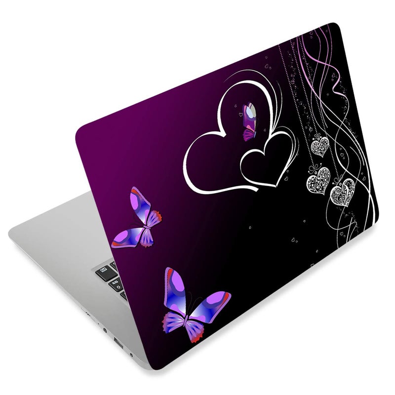 Laptop Stickers Decal,12 13 14 15 15.6 inches Netbook Laptop Skin Sticker Reusable Protector Cover Case for Toshiba Hp Samsung Dell Apple Acer Leonovo Sony Asus Laptop Notebook (Butterfly & Hearts)