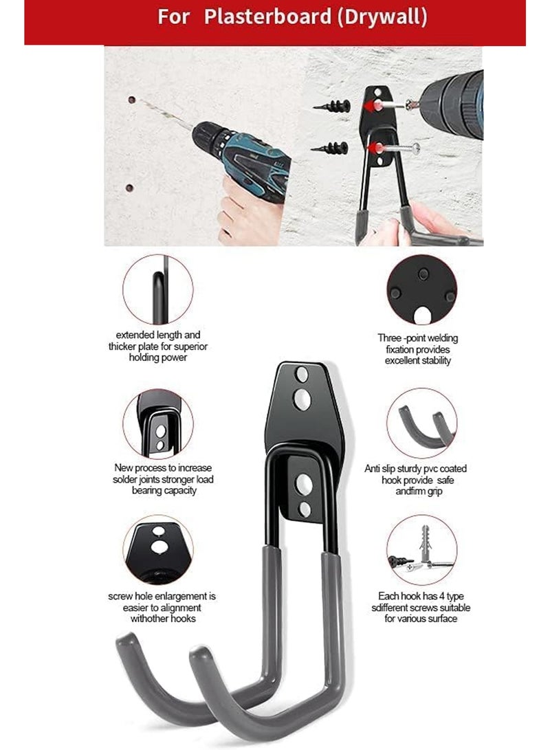 Heavy Duty Garage Wall Hooks – Multipurpose Storage Hooks for Ladders, Bikes, Tools & Garden Equipment, Rustproof Wall Mount Utility Hanger 30kg Load Capacity - Image 4