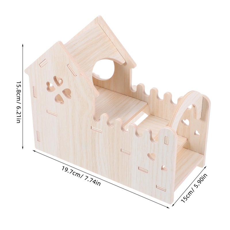 Hamster Maze Playhouse with Slide and Climbing Ladder Double Hideout for Small Animals - Image 3