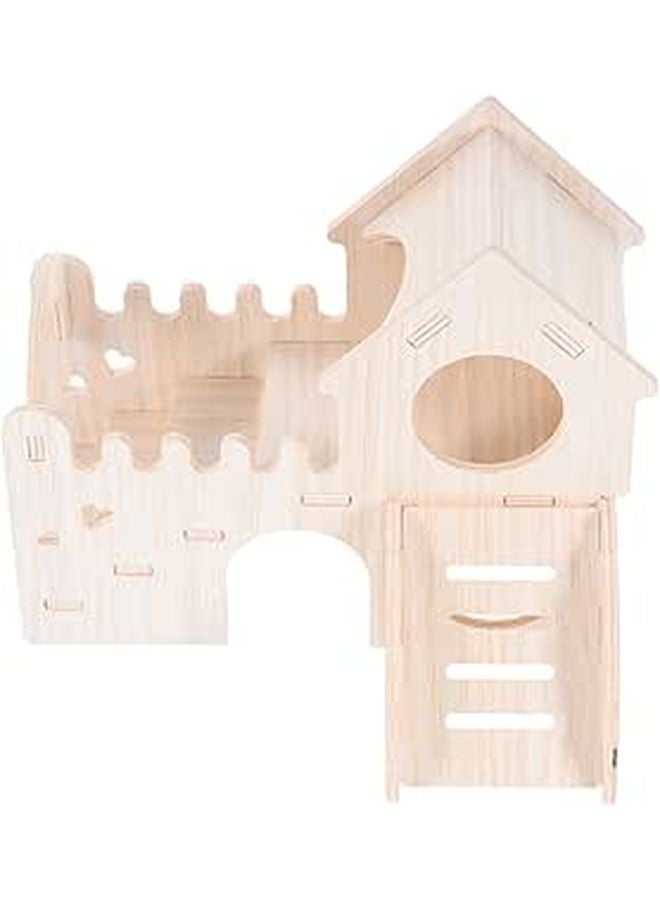 Hamster Maze Playhouse with Slide and Climbing Ladder Double Hideout for Small Animals - Image 1